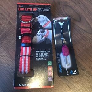 4id LED Lite Up Dog Collar & Zipper Pull LED